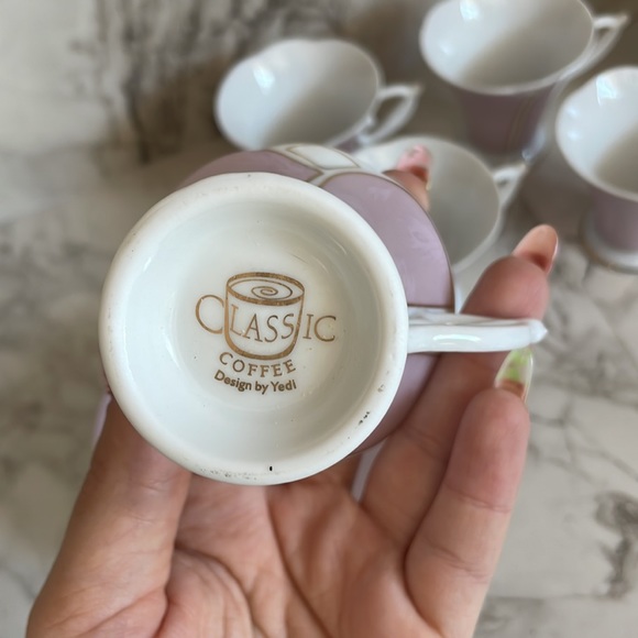 Yedi Pink Dainty Espresso Cup and Saucer set of 6 - Picture 6 of 8